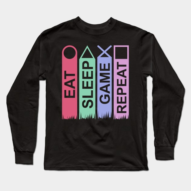 Eat Sleep Game Repeat Long Sleeve T-Shirt by Buy Custom Things